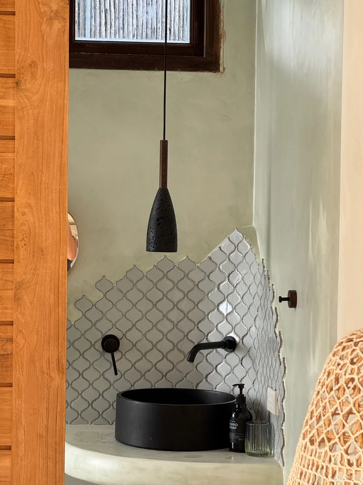 Sage · Bathroom with mosaic detail