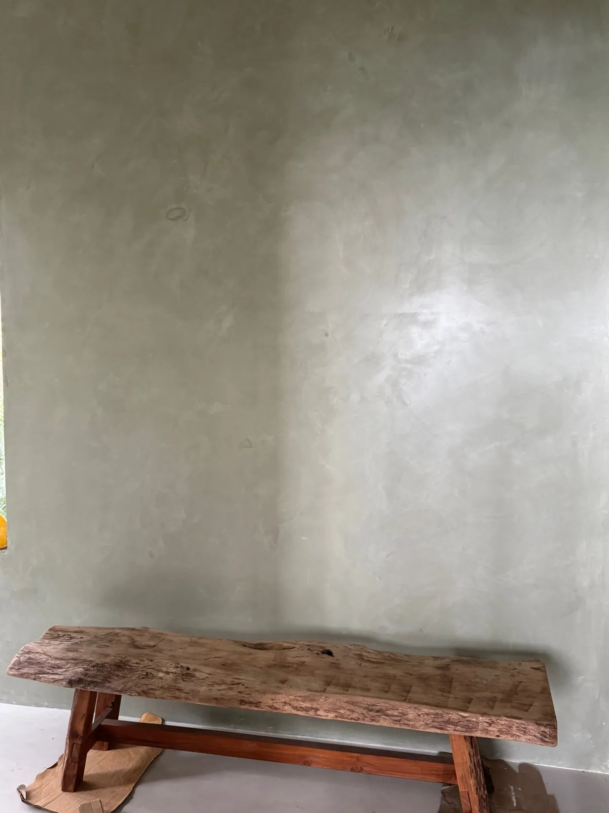 Sage · Wall with wooden bench